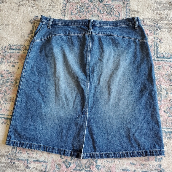 Faded Glory Vintage Y2K 90's Midi Blue Denim Skirt Women's Size 16 Boho Chic - Picture 4 of 8